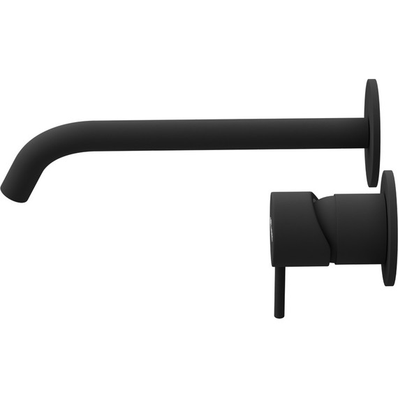 Смеситель для раковины настенный Cezares LEAF-BLI2-20-L-NOP (со скрытой частью) чёрный матовый фото 5