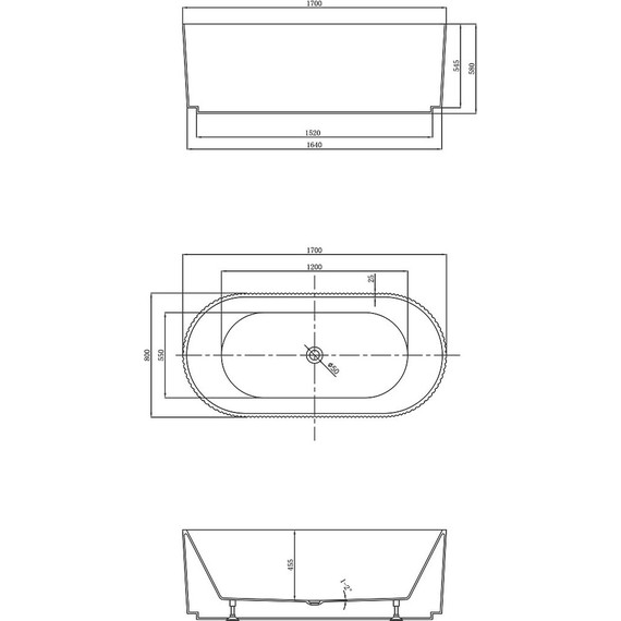 Ванна отдельностоящая Vincea 170x80 см VBT-426-1700MW, белый матовый фото 4