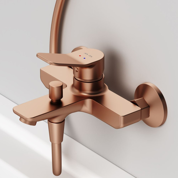 Смеситель для ванны AM.PM X-Joy F85A10044, розовое золото, Цвет производителя: розовое золото фото 2