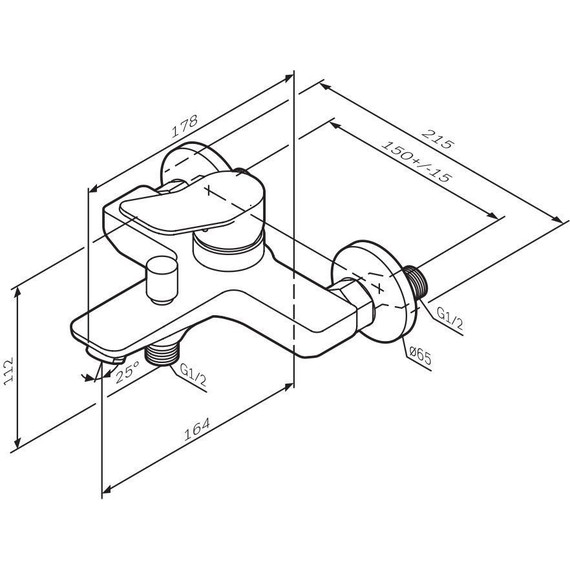 Смеситель для ванны AM.PM X-Joy F85A10044, розовое золото, Цвет производителя: розовое золото фото 11