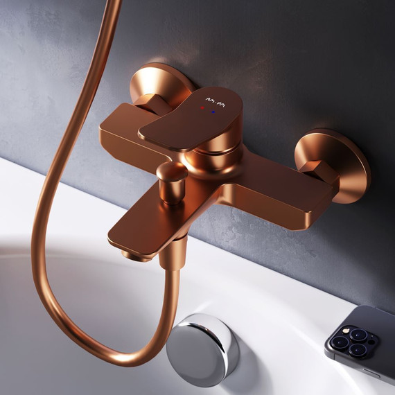 Смеситель для ванны AM.PM X-Joy F85A10044, розовое золото, Цвет производителя: розовое золото фото 3