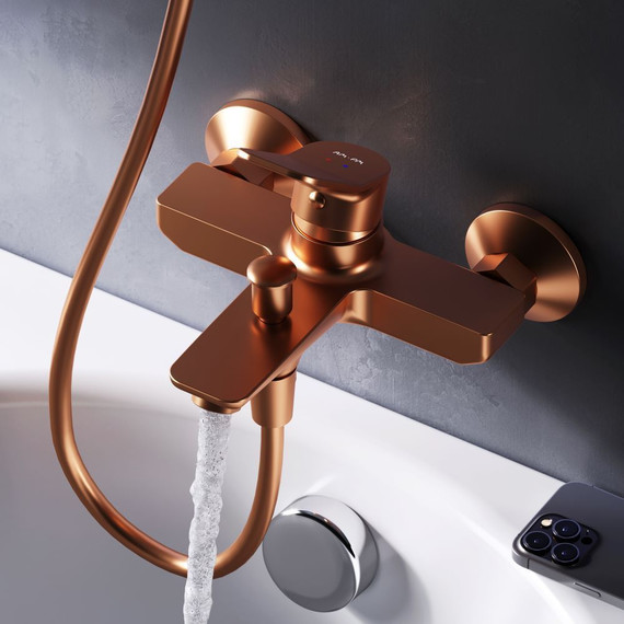 Смеситель для ванны AM.PM X-Joy F85A10044, розовое золото, Цвет производителя: розовое золото фото 4