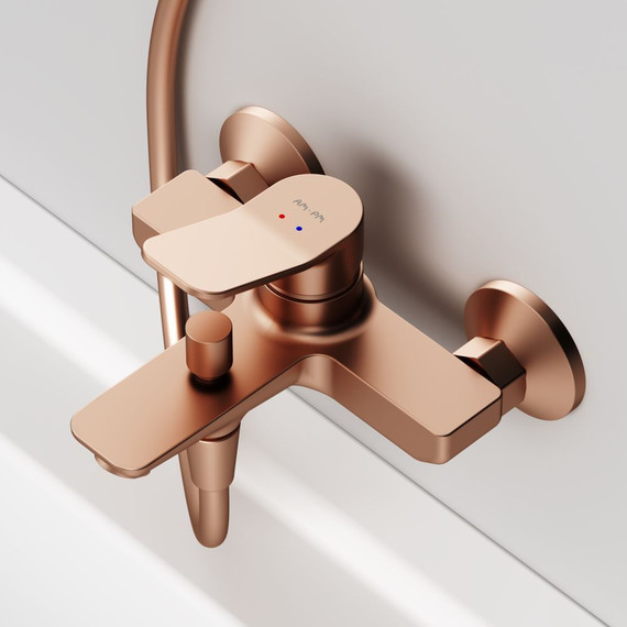 Смеситель для ванны AM.PM X-Joy F85A10044, розовое золото, Цвет производителя: розовое золото фото 6