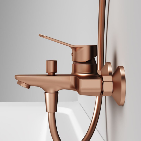 Смеситель для ванны AM.PM X-Joy F85A10044, розовое золото, Цвет производителя: розовое золото фото 7