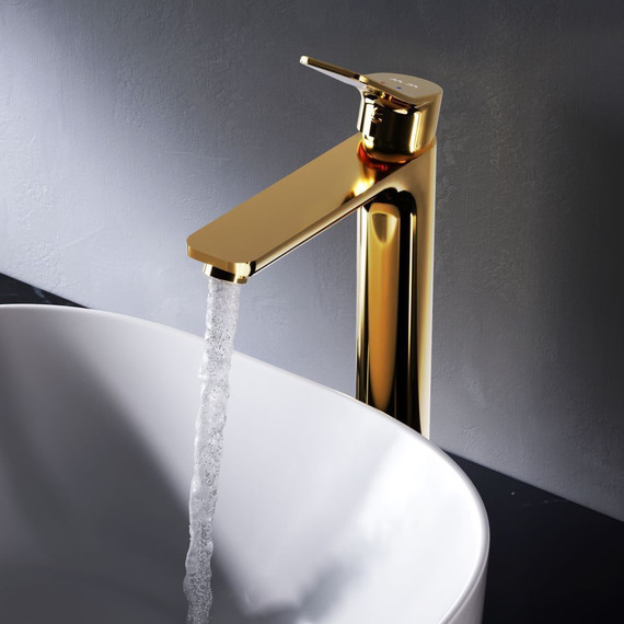 Смеситель для раковины высокий AM.PM X.Joy F85A92099, золото, Цвет производителя: золото - 4 Смеситель для раковины высокий AM.PM X.Joy F85A92099, золото, Цвет производителя: золото фото 4