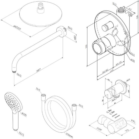 Душевая система для душа с термостатом Am.Pm X-Joy FT85A1RH10 фото 4