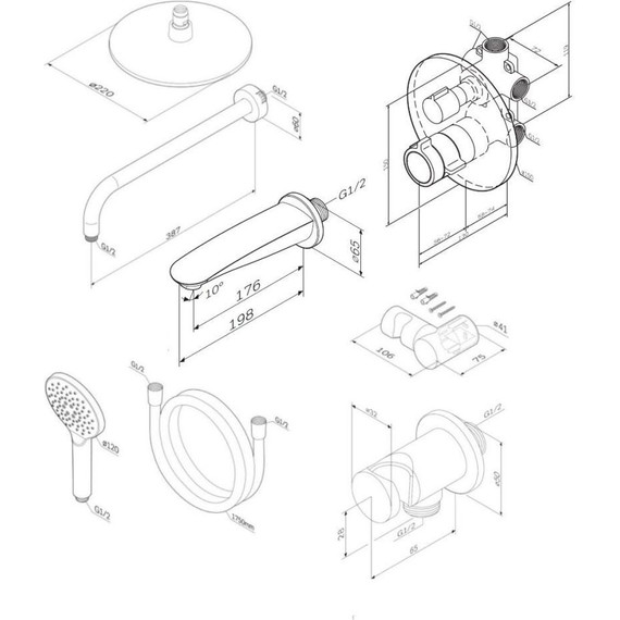 Душевая система для ванны с термостатом Am.Pm X-Joy FT85A3RH10 фото 4