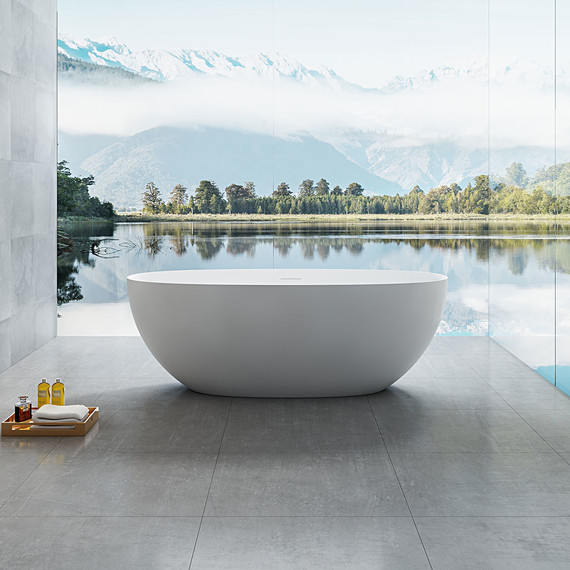 Ванна отдельностоящая Solid Surface Vincea 170x75 см VBT-6S01MW, белый матовый фото 