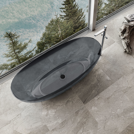 Ванна отдельностоящая CrystalMood Vincea 170x75 см VBT-6T01B, черный/прозрачный фото 3