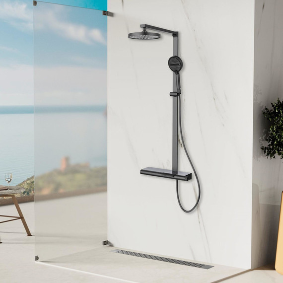 Душевая система для ванны Vincea Aspire VSFS-4AS1GM, вороненая сталь фото 2