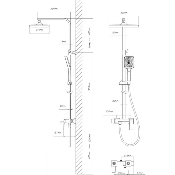 Душевая система для ванны Vincea Cube VSFS-4C12BG, брашированное золото фото 3