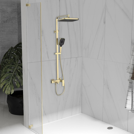 Душевая система для ванны Vincea Cube VSFS-4C12BG, брашированное золото фото 2