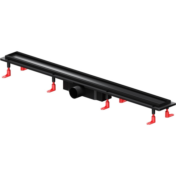 Душевой трап (лоток) 90 AM.PM PrimeFlow W02SC-U11-090-04BM комбинированный затвор с черной матовой решеткой под плитку, Цвет производителя: чёрный, Размер трапа: 900 фото 2