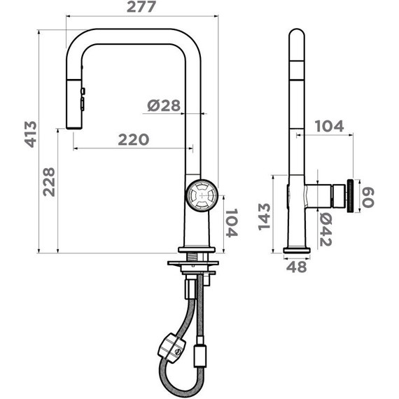 Смеситель для кухни Omoikiri Arita-SB-GB 4994355, графит фото 4