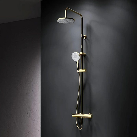 Душевая стойка с термостатом Am.Pm X-Joy F0785A499, золото, Цвет производителя: золото фото 
