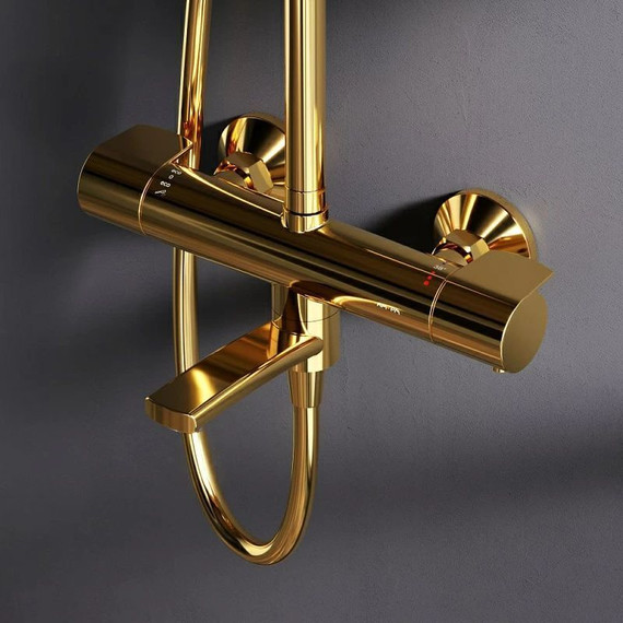 Душевая стойка с термостатом Am.Pm X-Joy F0785A599, золото, Цвет производителя: золото - 3 Душевая стойка с термостатом Am.Pm X-Joy F0785A599, золото, Цвет производителя: золото фото 3