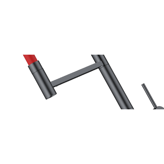 Смеситель для кухни Omoikiri Kanto-2 Plus-SB GM-R 4994460, вороненая сталь/красный фото 2