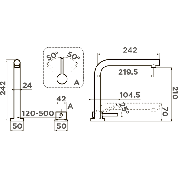 Смеситель для кухни Omoikiri Nara-LG 4994484, светлое золото фото 4
