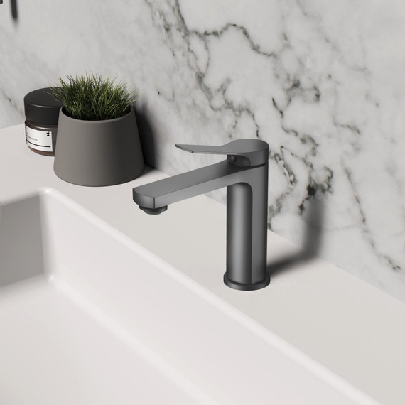 Смеситель для раковины Vincea Arco VBF-4AR01GM, вороненая сталь - 2 Смеситель для раковины Vincea Arco VBF-4AR01GM, вороненая сталь фото 2