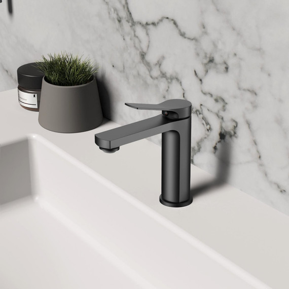 Смеситель для раковины Vincea Arco VBF-4AR01MB, чёрный - 2 Смеситель для раковины Vincea Arco VBF-4AR01MB, чёрный фото 2