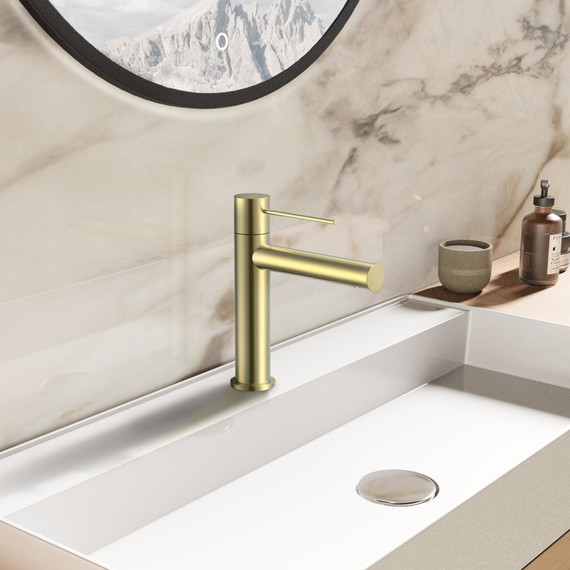 Смеситель для раковины Vincea Aspire VBF-4AS01BG, брашированное золото - 2 Смеситель для раковины Vincea Aspire VBF-4AS01BG, брашированное золото фото 2