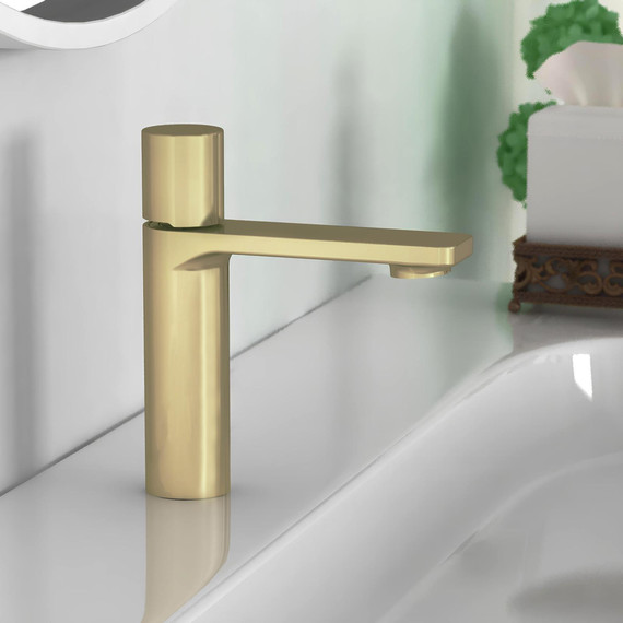 Смеситель для раковины Vincea Vogue VBF-4V3BG, брашированное золото - 2 Смеситель для раковины Vincea Vogue VBF-4V3BG, брашированное золото фото 2