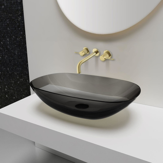 Смеситель для раковины настенный Vincea Groove VBFW-4G1BG4, брашированное золото (со скрытой частью) фото 3