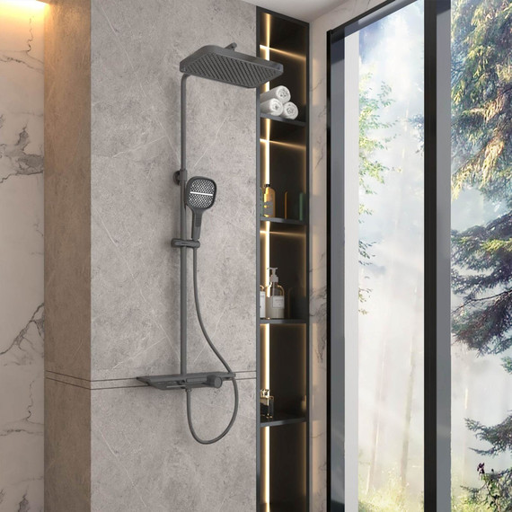 Душевая система для ванны Vincea VSFS-411GM, вороненая сталь фото 2