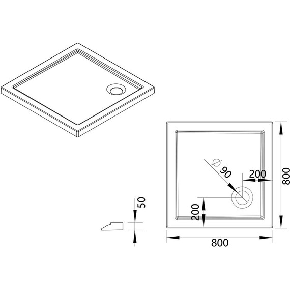 Поддон акриловый Vincea 80×80 см VST-5AS-8080 - 6 Поддон акриловый Vincea 80×80 см VST-5AS-8080 фото 6