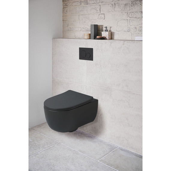 Унитаз подвесной безободковый Vincea Evo VT1-34SMB с крышкой микролифт, черный матовый, Цвет производителя: чёрный матовый фото 2