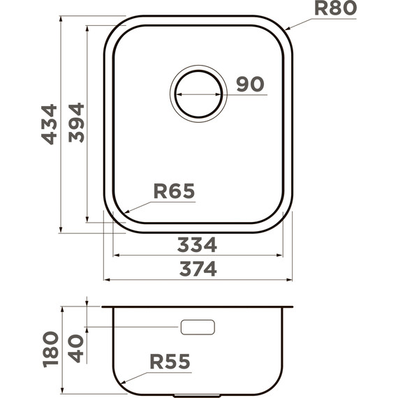 Кухонная мойка Omoikiri Omi 38-U/I-IN 4997435 0,8 мм, нержавеющая сталь фото 4