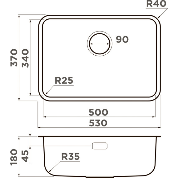 Кухонная мойка Omoikiri Omi 53-U/I-GB 4997418, графит, Цвет производителя: графит фото 4