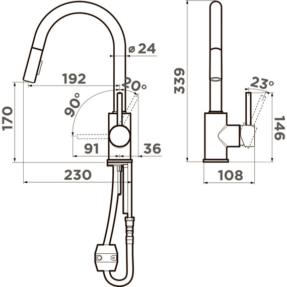 Смеситель для кухни Omoikiri Shinagawa-SB-BN 4994459, нержавеющая сталь фото 4