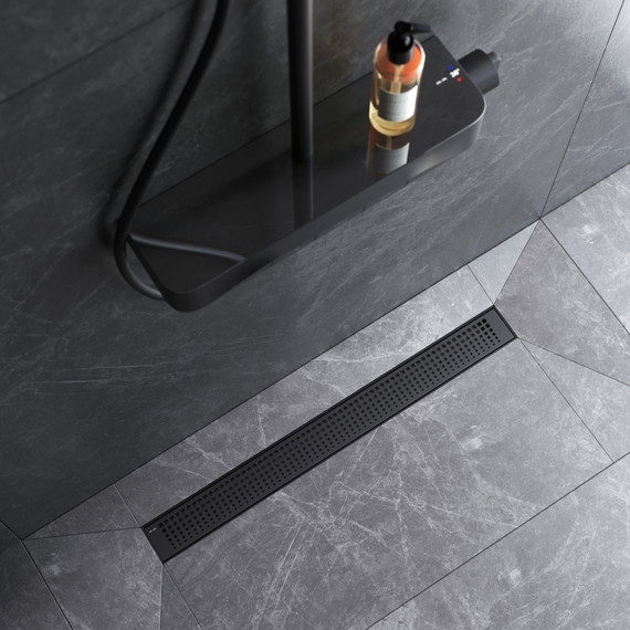 Душевой трап (лоток) 70 AM.PM MasterFlow W01SC-P11-070-01BM комбинированный затвор с черной матовой решеткой фото 4