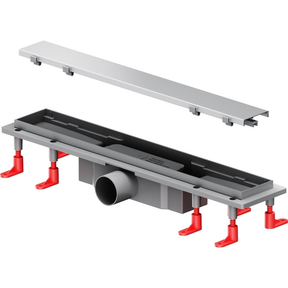 Душевой трап (лоток) 50 AM.PM PrimeFlow W02SC-U11-050-04SB комбинированный затвор со стальной матовой решеткой под плитку, Цвет производителя: хром, Размер трапа: 500 фото 11