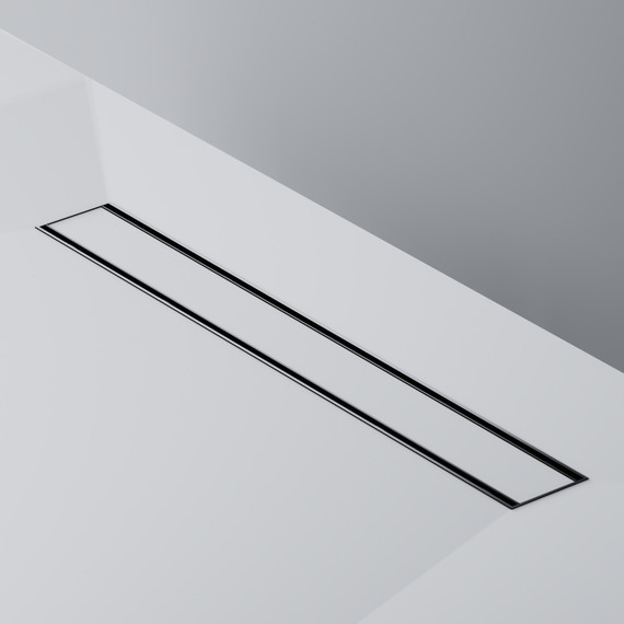 Душевой трап (лоток) 60 AM.PM PrimeFlow W02SC-U11-060-04BM комбинированный затвор с черной матовой решеткой под плитку, Цвет производителя: чёрный, Размер трапа: 600 фото 6