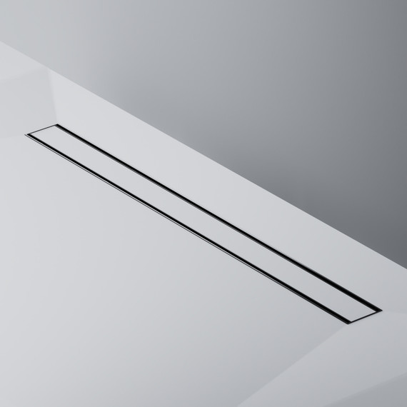 Душевой трап (лоток) 90 AM.PM PrimeFlow W02SC-U11-090-04BM комбинированный затвор с черной матовой решеткой под плитку, Цвет производителя: чёрный, Размер трапа: 900 фото 6