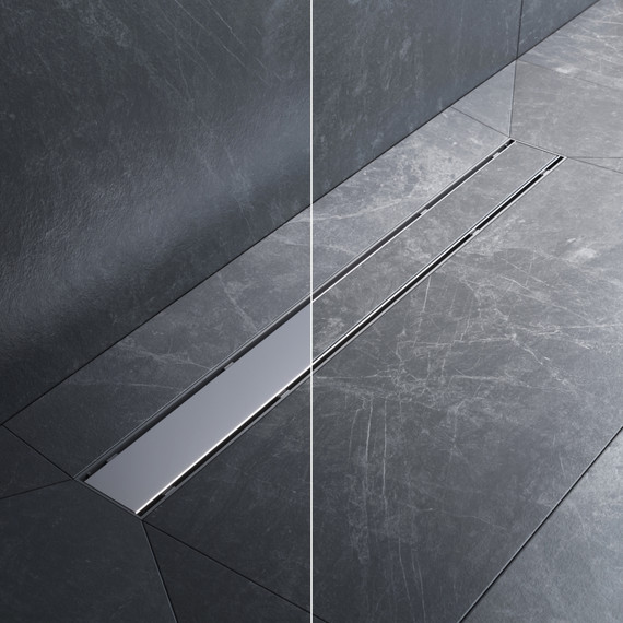 Душевой трап (лоток) 70 AM.PM PrimeFlow W02SC-U11-070-04SB комбинированный затвор со стальной матовой решеткой под плитку фото 3