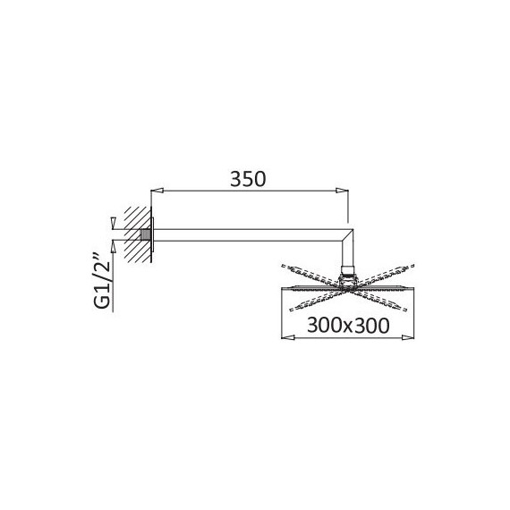 Верхний душ Cezares 300x300 мм CZR-B-TDD-30-SS, sunset - 2 Верхний душ Cezares 300x300 мм CZR-B-TDD-30-SS, sunset фото 2