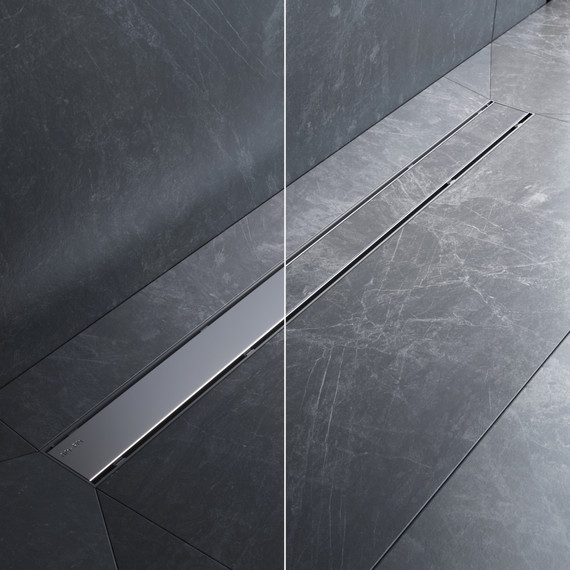 Душевой трап (лоток) 90 AM.PM PrimeFlow W02SC-U11-090-04SB комбинированный затвор со стальной матовой решеткой под плитку, Цвет производителя: хром, Размер трапа: 900 фото 4