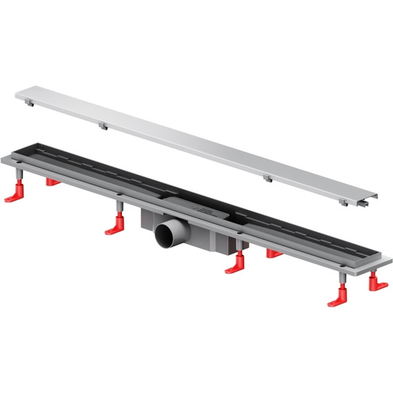 Душевой трап (лоток) 90 AM.PM PrimeFlow W02SC-U11-090-04SB комбинированный затвор со стальной матовой решеткой под плитку, Цвет производителя: хром, Размер трапа: 900 фото 11