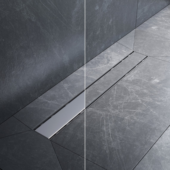 Душевой трап (лоток) 60 AM.PM PrimeFlow W02SC-U11-060-04SB комбинированный затвор со стальной матовой решеткой под плитку, Цвет производителя: хром, Размер трапа: 600 фото 3