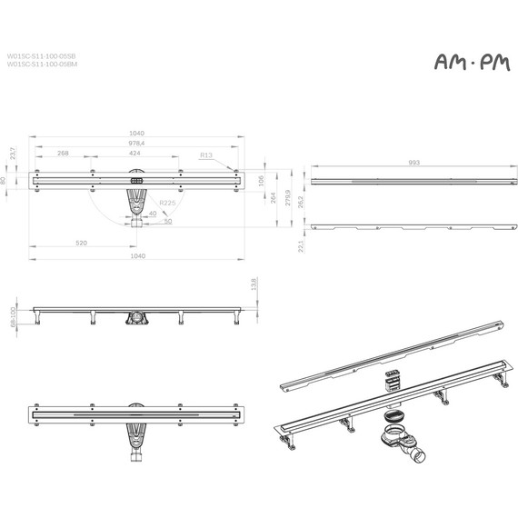 Трап AM.PM 100 см W01SC-S11-100-05SB фото 12