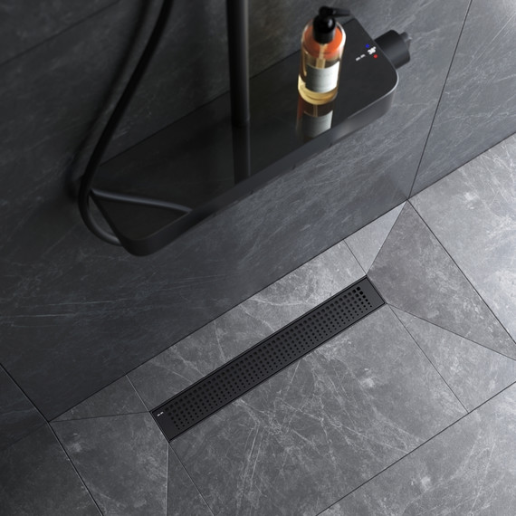 Душевой трап (лоток) 50 AM.PM MasterFlow W01SC-P11-050-01BM комбинированный затвор с черной матовой решеткой фото 4