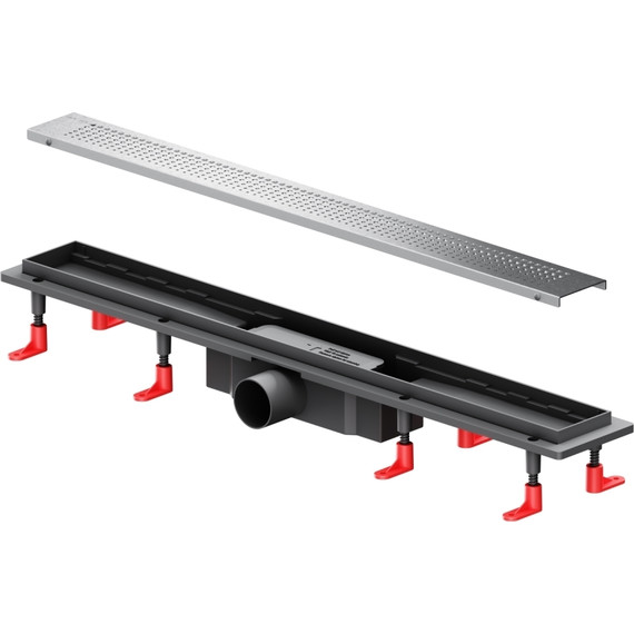 Душевой трап (лоток) 70 AM.PM PrimeFlow W02SC-P11-070-01SB комбинированный затвор со стальной матовой решеткой, Цвет производителя: хром, Размер трапа: 700 фото 11