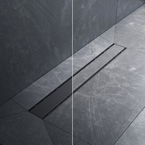 Душевой трап (лоток) 60 AM.PM PrimeFlow W02SC-U11-060-04BM комбинированный затвор с черной матовой решеткой под плитку, Цвет производителя: чёрный, Размер трапа: 600 фото 4