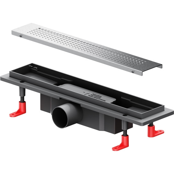 Душевой трап (лоток) 40 AM.PM PrimeFlow W02SC-P11-040-01SB комбинированный затвор со стальной матовой решеткой, Цвет производителя: хром, Размер трапа: 400 фото 11