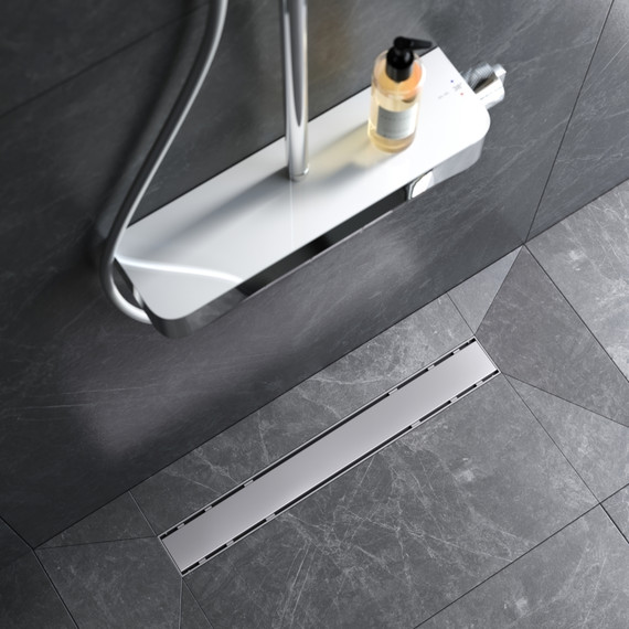 Душевой трап (лоток) 60 AM.PM PrimeFlow W02SC-U11-060-04SB комбинированный затвор со стальной матовой решеткой под плитку, Цвет производителя: хром, Размер трапа: 600 фото 4