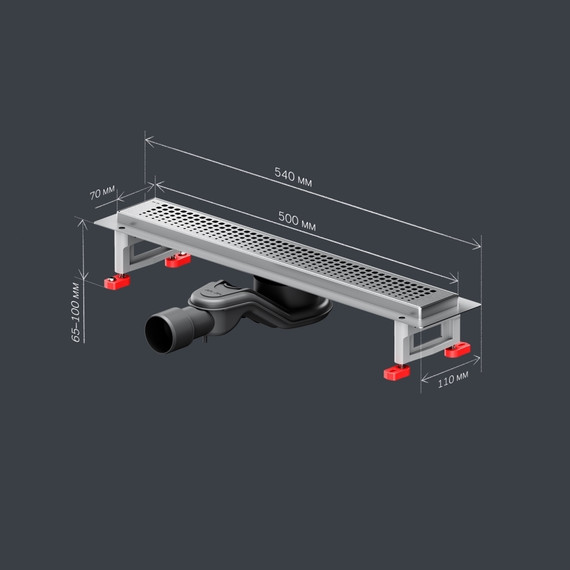 Душевой трап (лоток) 50 AM.PM MasterFlow W01SC-P11-050-01SB комбинированный затвор со стальной матовой решеткой фото 10