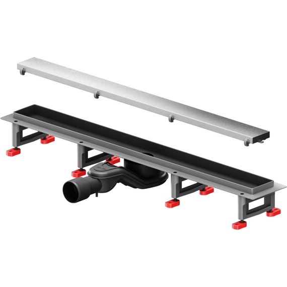 Душевой трап (лоток) 70 AM.PM MasterFlow W01SC-U11-070-04SB комбинированный затвор со стальной матовой решеткой под плитку фото 11